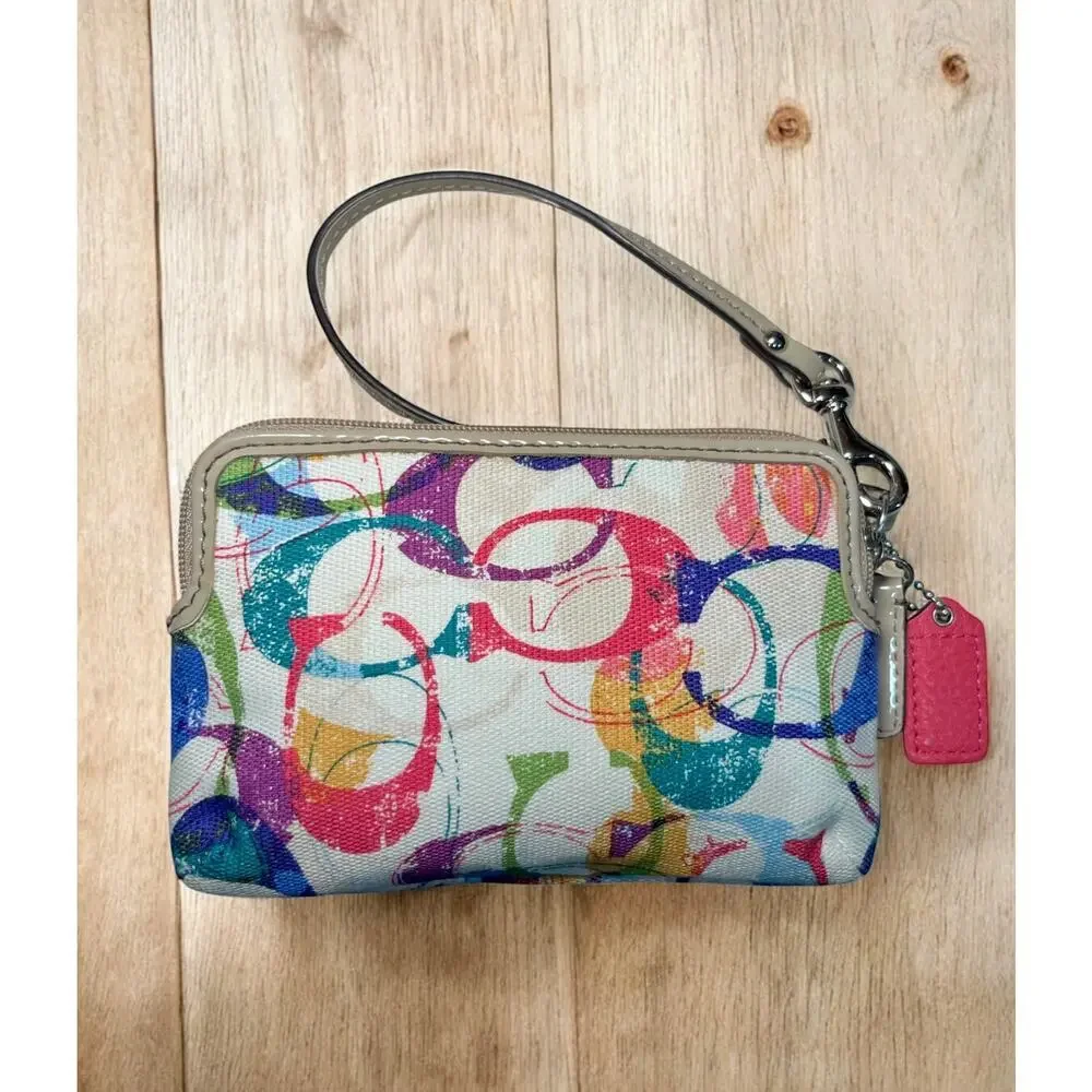 Coach 31141E Stamped Signature C Hallie East West Tote Bag & Wristlet